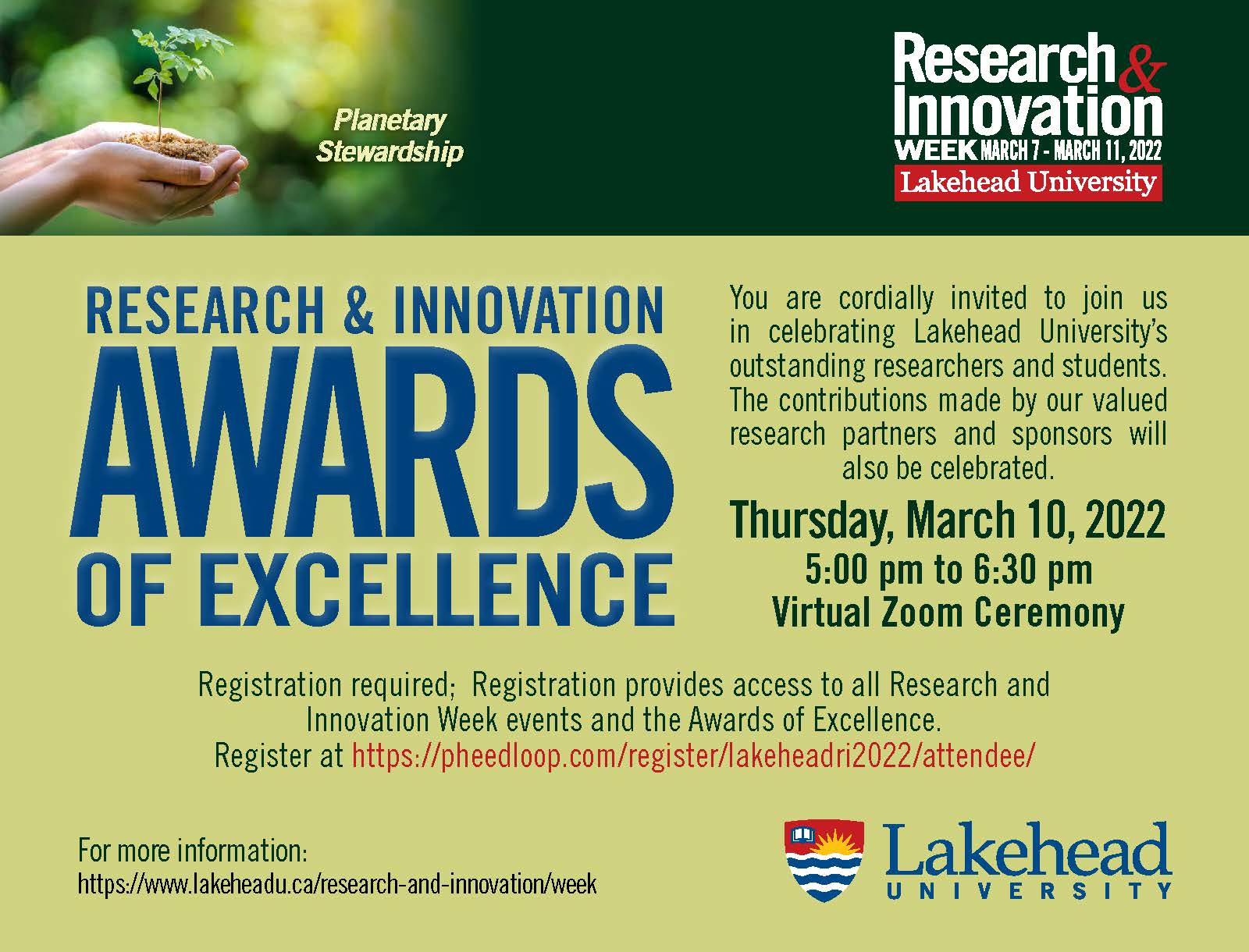 Research and Innovation Awards of Excellence Lakehead University